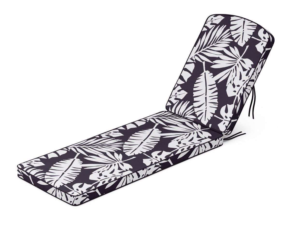 POLYWOOD Chinoiserie Chaise Cushion in Leaf Navy