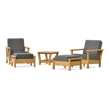 POLYWOOD Harbour 5-Piece Deep Seating Chair Set in Natural