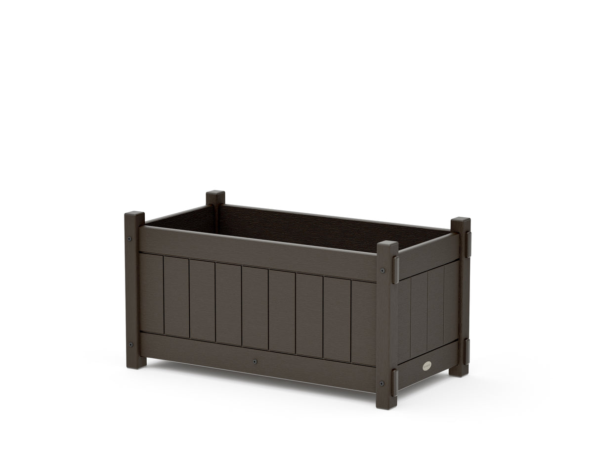 POLYWOOD Vineyard Rectangle Double Planter Box in Vintage Coffee