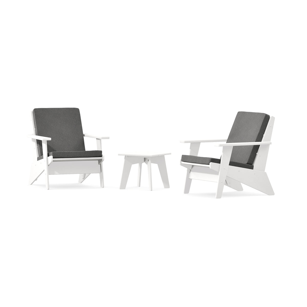 POLYWOOD Riviera Modern Lounge 3-Piece Set in White
