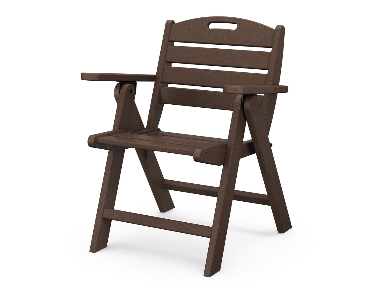 POLYWOOD Nautical Folding Lowback Chair in Mahogany