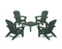 POLYWOOD 5-Piece Nautical Grand Adirondack Chair Conversation Group in Green