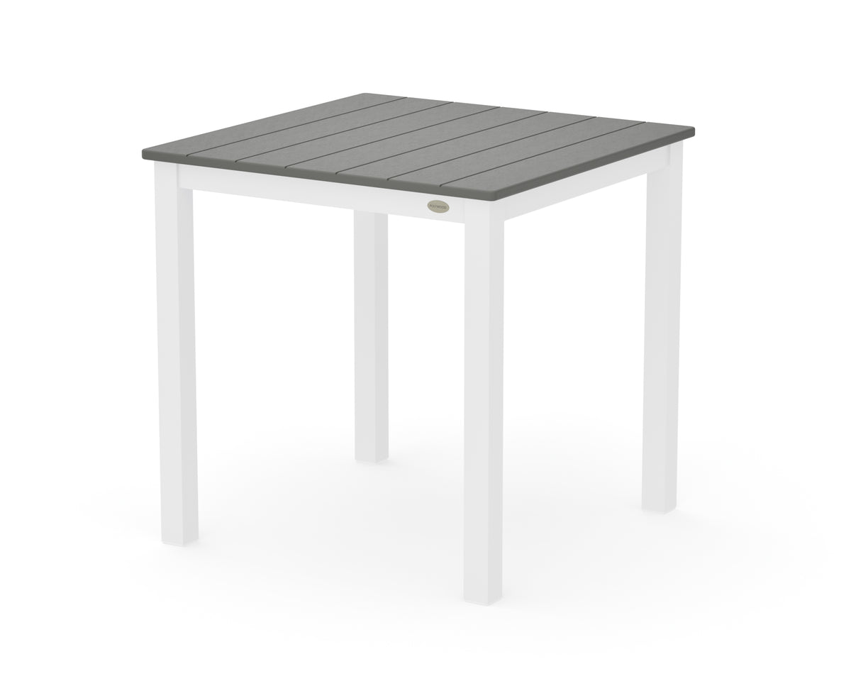 POLYWOOD Main Street 30 x 30 Dining Table in White / Slate Grey