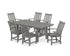 POLYWOOD Vineyard Arm Chair 7-Piece Mission Dining Set in Slate Grey