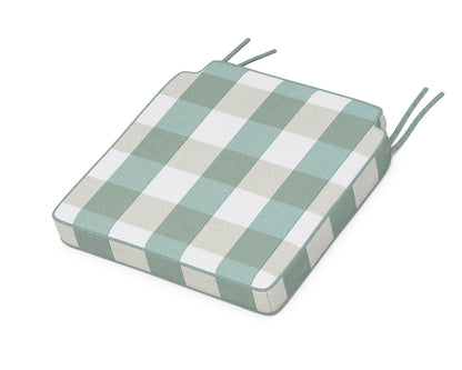 POLYWOOD Acadia Dining Side Seat Cushion in Buffalo Plaid Glacier Spa