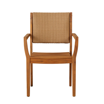 Lloyd Flanders Teak Loom Back Teak Dining Armchair, lifestyle photo 3