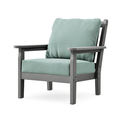 POLYWOOD Chippendale Deep Seating Chair in Slate Grey / Glacier Spa