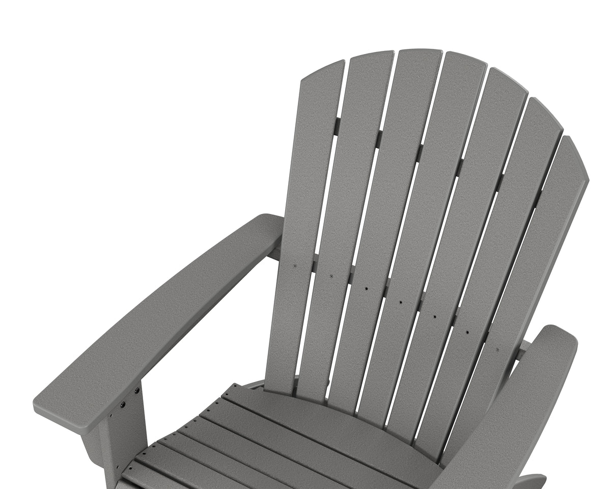 Additional angle of the POLYWOOD Nautical Grand Adirondack Chair in Slate Grey