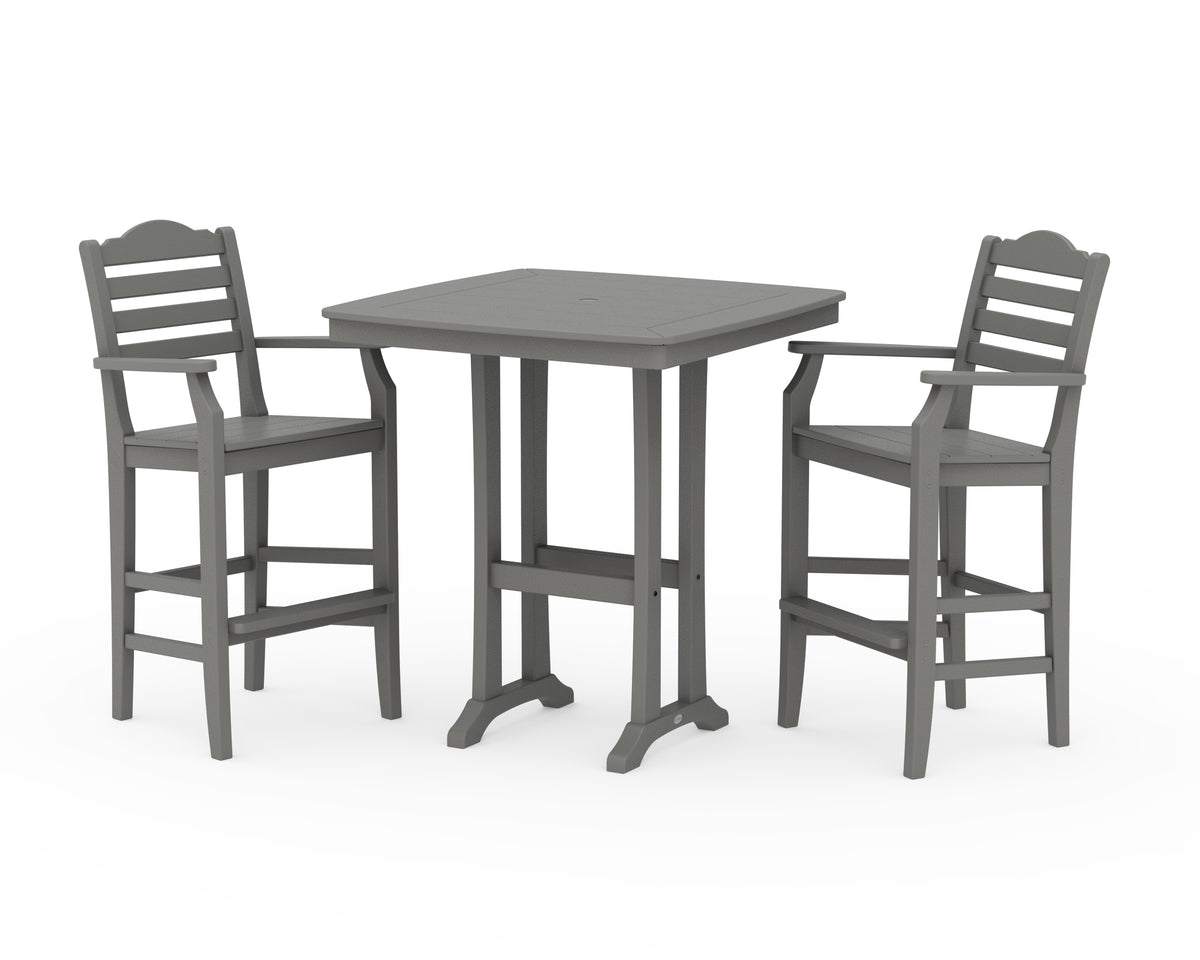 POLYWOOD Savannah 3-Piece Bar Set in Slate Grey