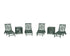 POLYWOOD Chippendale 6-Piece Chaise Set with Wheels and Umbrella Stand Accent Table in Green