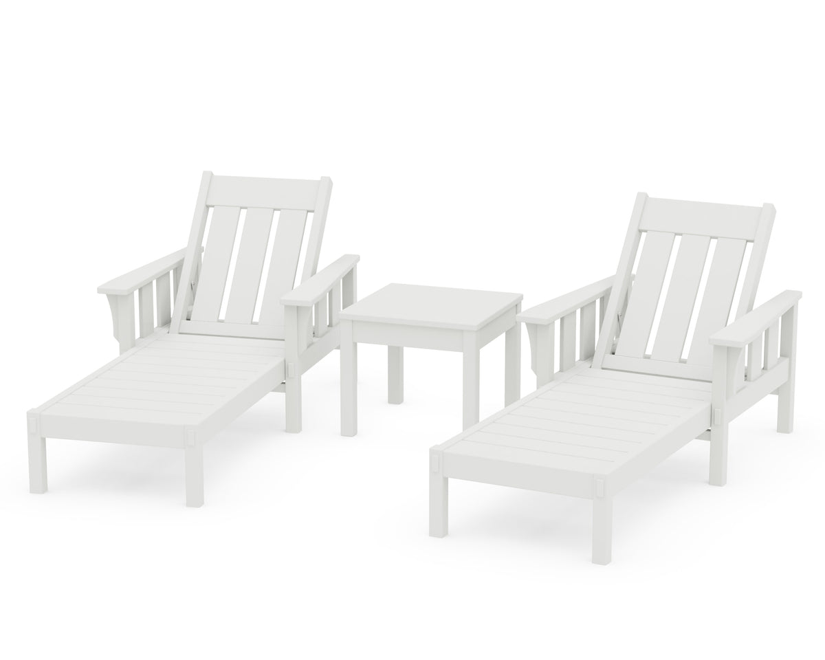 POLYWOOD Acadia 3-Piece Chaise Set in Vintage White