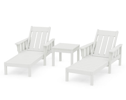 POLYWOOD Acadia 3-Piece Chaise Set in Vintage White