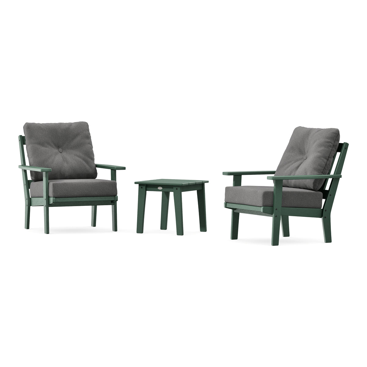 POLYWOOD Oxford 3-Piece Deep Seating Set in Green