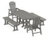POLYWOOD South Beach 5-Piece Dining Set with Benches - 37" x 72" Table in Slate Grey