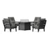 POLYWOOD Lakeside 5-Piece Deep Seating Set with Nautical Fire Pit Table in Black