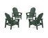 POLYWOOD 4-Piece Vineyard Grand Upright Adirondack Chair Conversation Set in Green