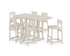 POLYWOOD Modern Studio Plaza Lowback Bar Chair 7-Piece Set in Sand