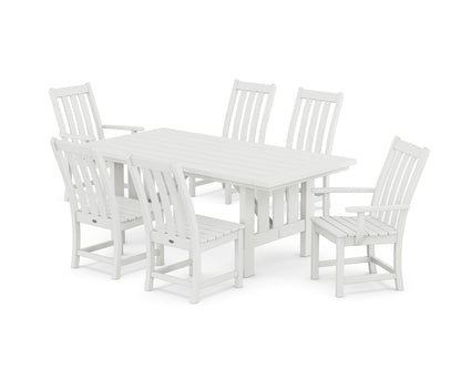 POLYWOOD Vineyard 7-Piece Dining Set with Mission Table in White