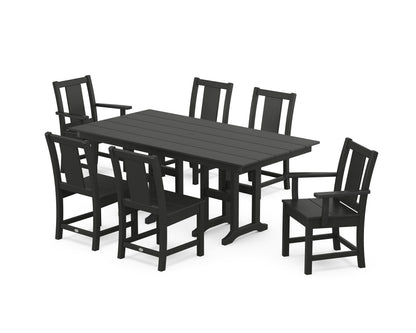 POLYWOOD Prairie 7-Piece Farmhouse Dining Set in Black