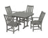 POLYWOOD Vineyard 5-Piece Dining Set with Trestle Legs - 44" Table in Slate Grey