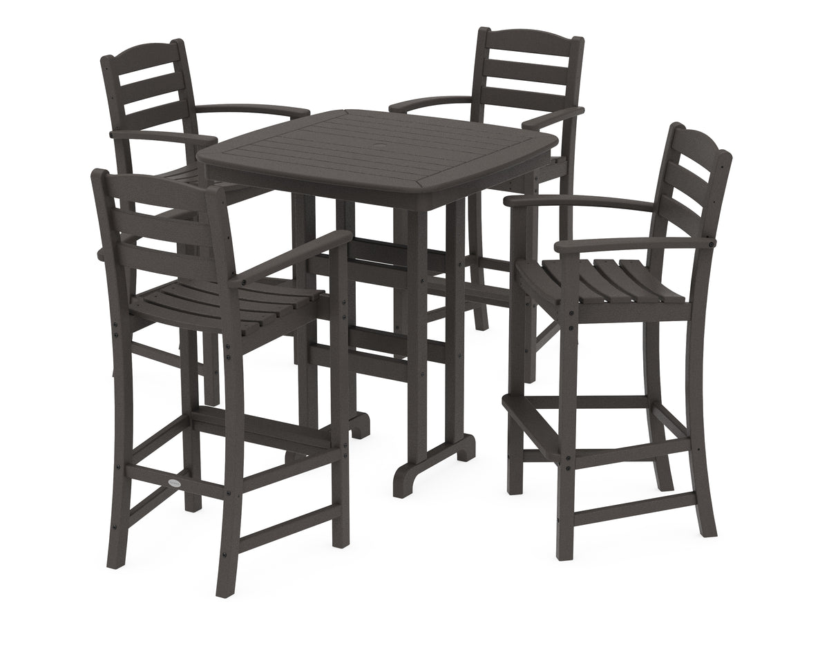 POLYWOOD La Casa Café 5-Piece Bar Set in Vintage Coffee