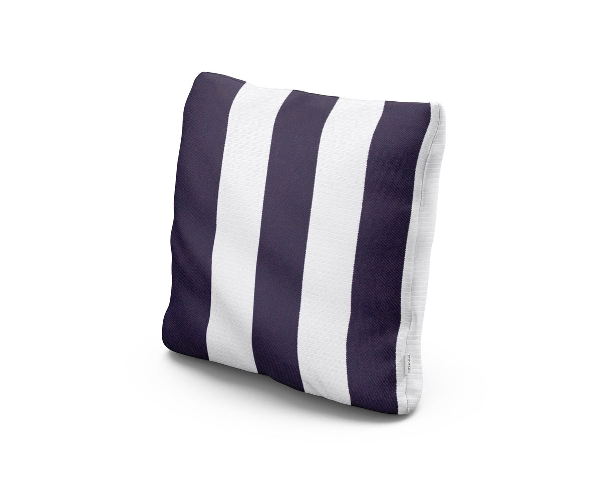 POLYWOOD 18" Outdoor Throw Pillow in Cabana Stripe Navy