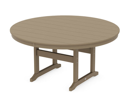 POLYWOOD 60" Round Farmhouse Dining Table in Vintage Sahara