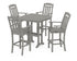 POLYWOOD Cottage 5-Piece Bar Set with Trestle Legs in Slate Grey