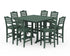 POLYWOOD Savannah Side Chair 9-Piece Square Bar Set with Trestle Legs in Green