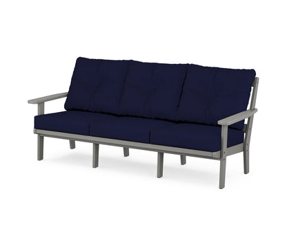 POLYWOOD Prairie Deep Seating Sofa in Slate Grey / Navy