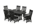 POLYWOOD Acadia Arm Chair 7-Piece Farmhouse Dining Set with Trestle Legs in Black