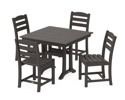 POLYWOOD La Casa Café 5-Piece Side Chair Dining Set in Vintage Coffee