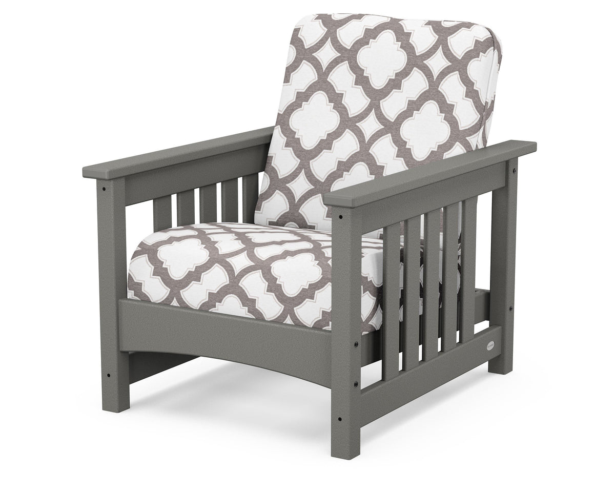 POLYWOOD Club Mission Chair in Slate Grey / Trellis Grey Mist