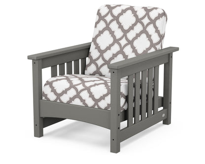 POLYWOOD Club Mission Chair in Slate Grey / Trellis Grey Mist