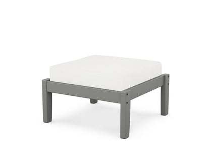 POLYWOOD Deep Seating Ottoman in Slate Grey / Natural Linen