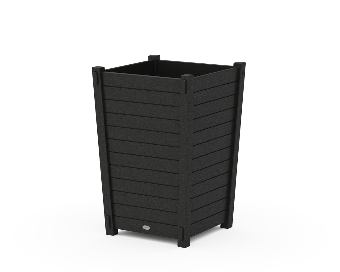 POLYWOOD Nautical Large Tapered Square Planter Box in Black