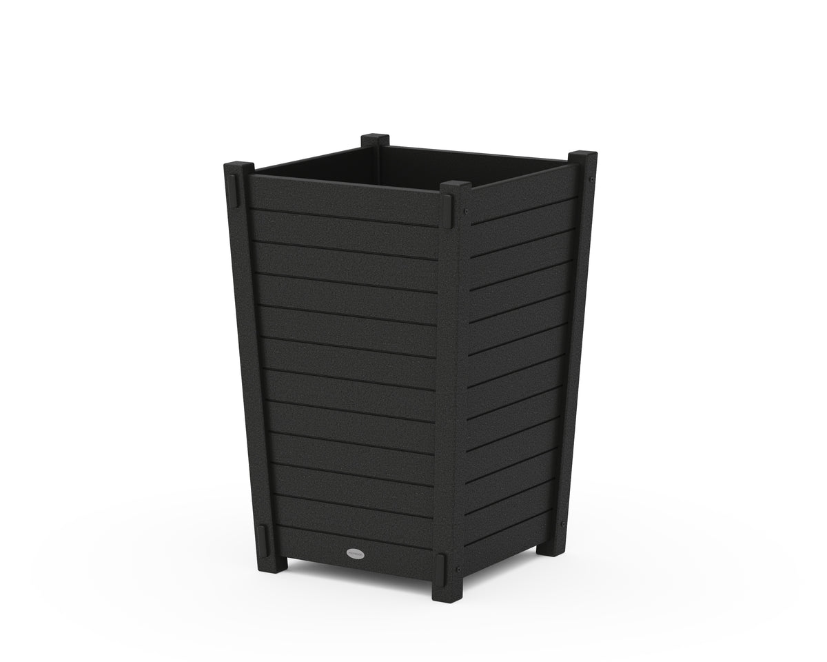 POLYWOOD Nautical Large Tapered Square Planter Box in Black