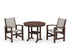 POLYWOOD Coastal 3-Piece Round Dining Set in Mahogany / Birch