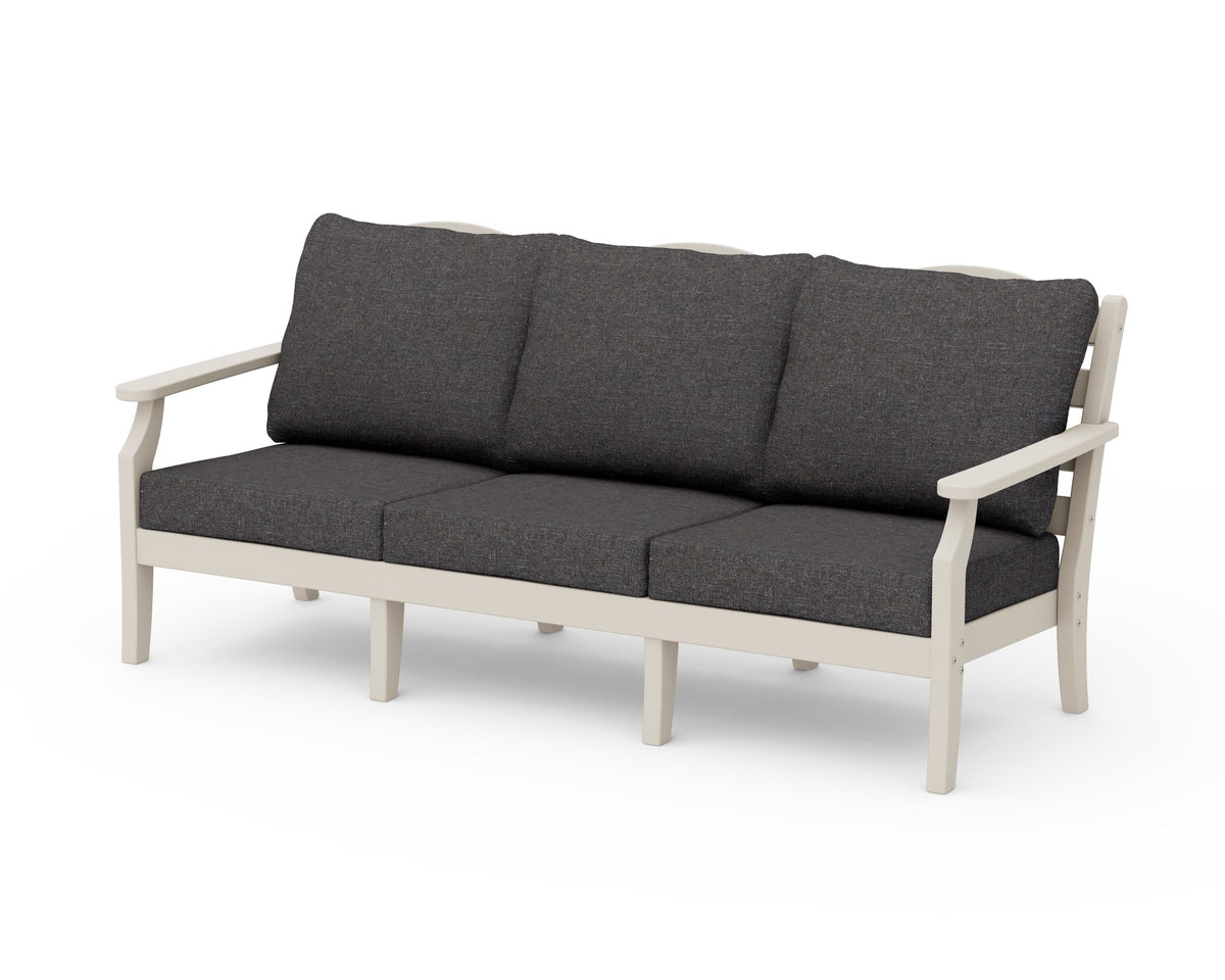 POLYWOOD Savannah Deep Seating Sofa in Sand / Ash Charcoal