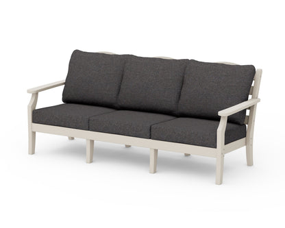 POLYWOOD Savannah Deep Seating Sofa in Sand / Ash Charcoal