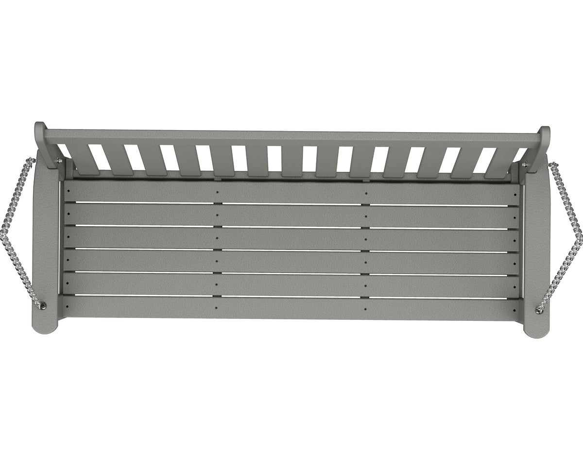 Alternate view of the POLYWOOD Vineyard 60" Porch Swing in Slate Grey