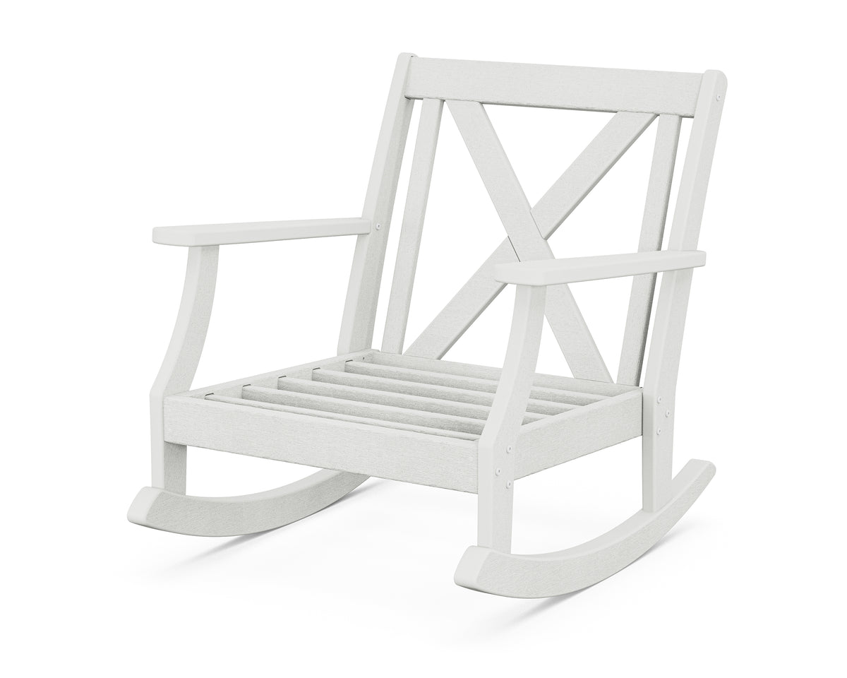 POLYWOOD Braxton Deep Seating Rocking Chair Frame in Vintage White