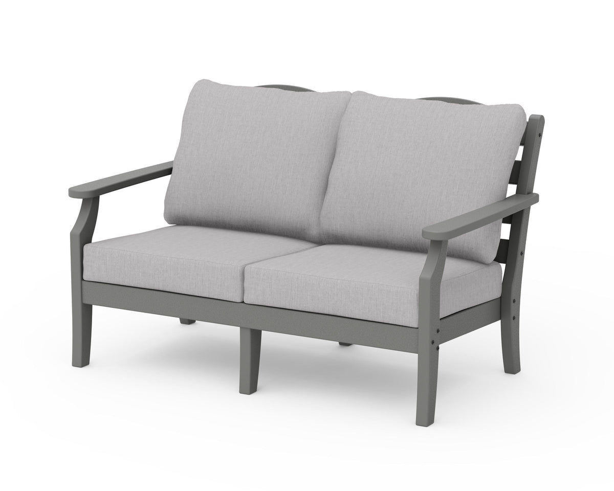 POLYWOOD Savannah Deep Seating Loveseat in Slate Grey / Granite