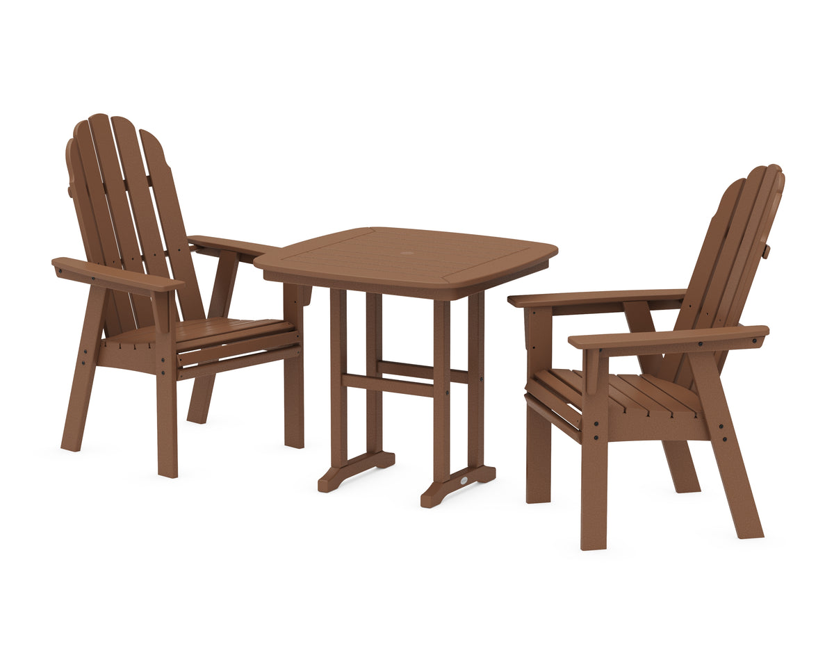 POLYWOOD Vineyard Adirondack 3-Piece Dining Set in Teak