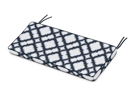 POLYWOOD Chinoiserie 48" Bench Seat Cushion in Trellis Marine Indigo