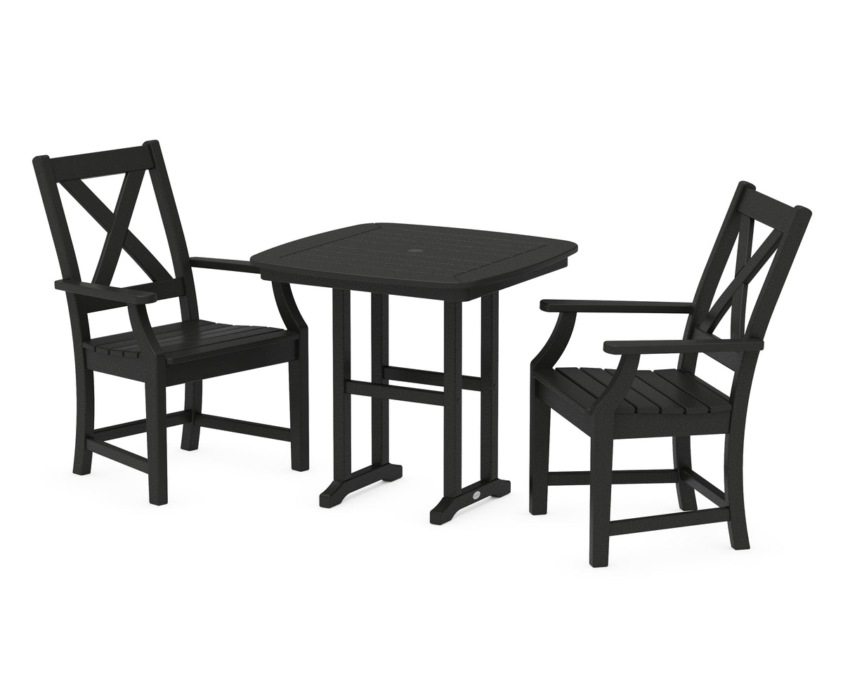 POLYWOOD Braxton 3-Piece Dining Set in Black