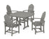 POLYWOOD Classic Adirondack 5-Piece Dining Set with Trestle Legs - 44" Table in Slate Grey