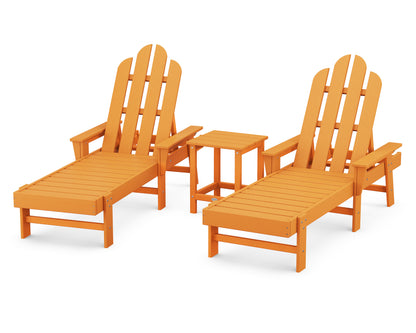 POLYWOOD Long Island Chaise 3-Piece Set in Tangerine