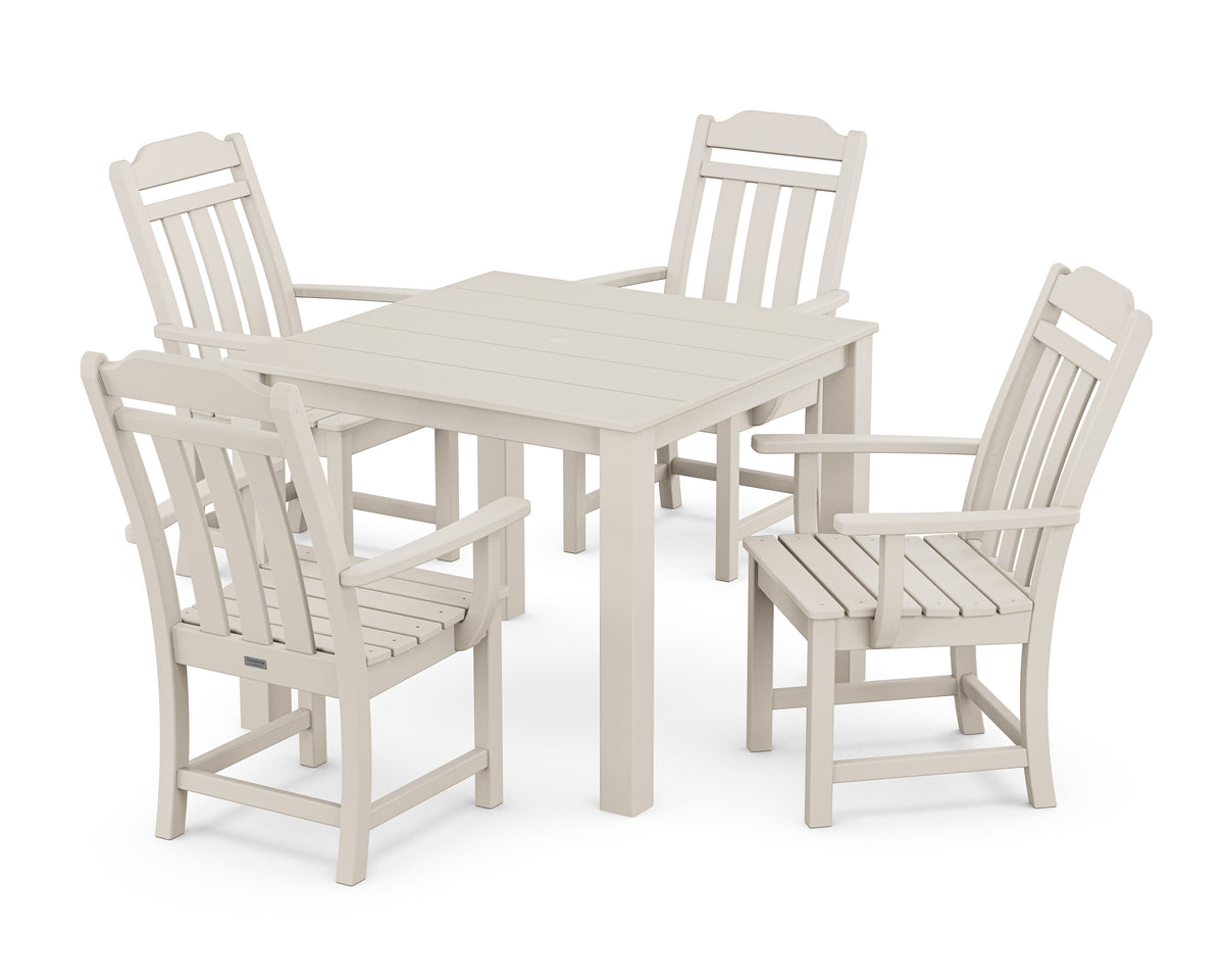 POLYWOOD Cottage 5-Piece Parsons Dining Set in Sand
