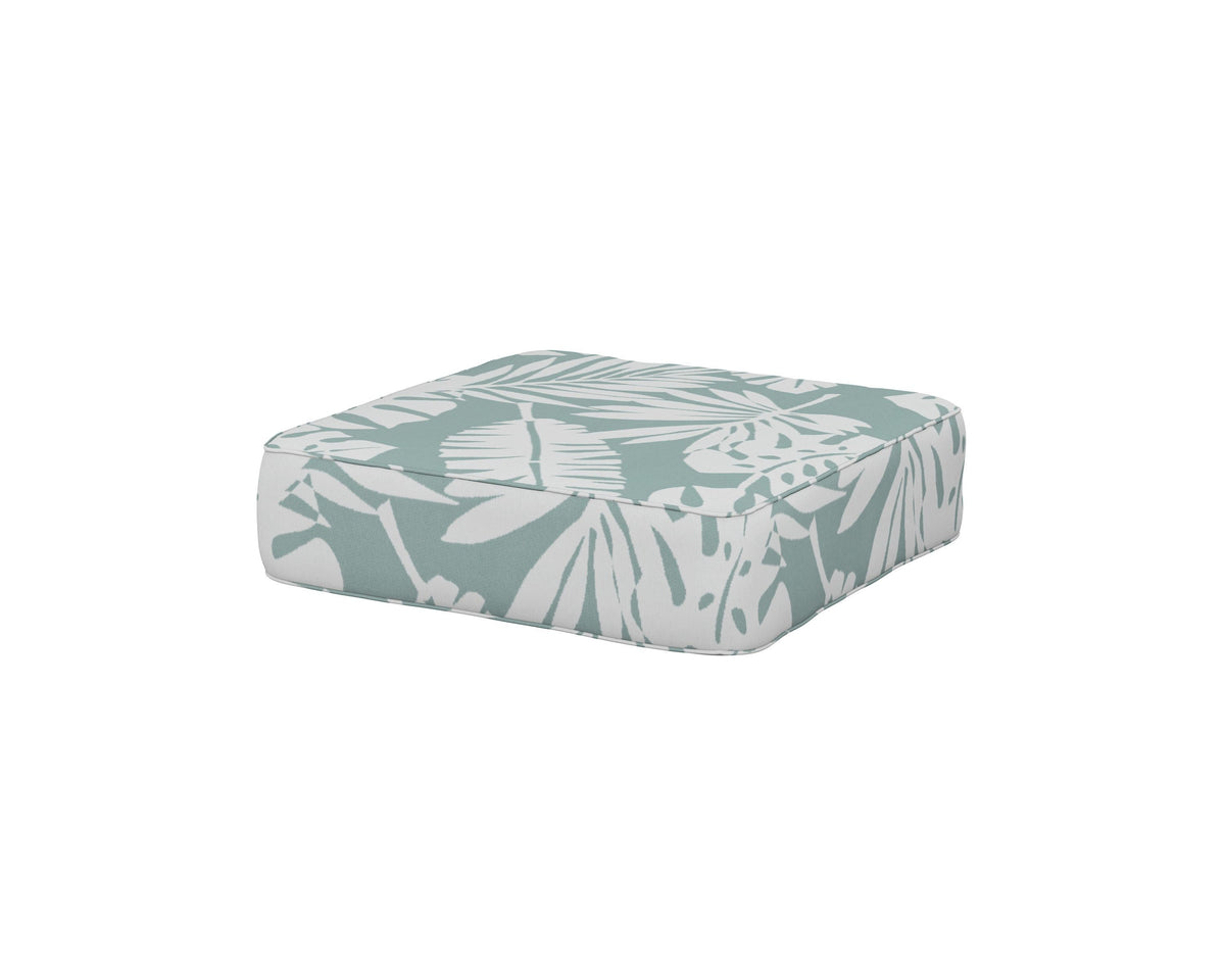POLYWOOD Ateeva 4000 Ottoman Cushion in Leaf Glacier Spa